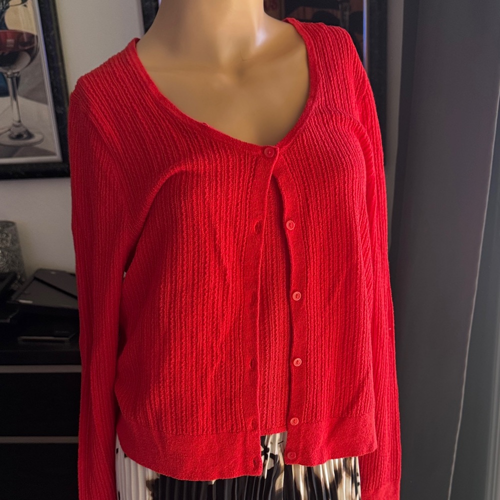 Uniqlo Vibrant orange Women's Cardigan B-5